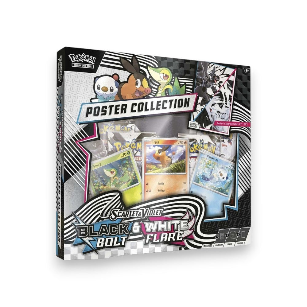 Lowkey Stock Pokémon TCG Scarlet & Violet Black Bolt & White Flare Unova Poster Collection box set with promo cards