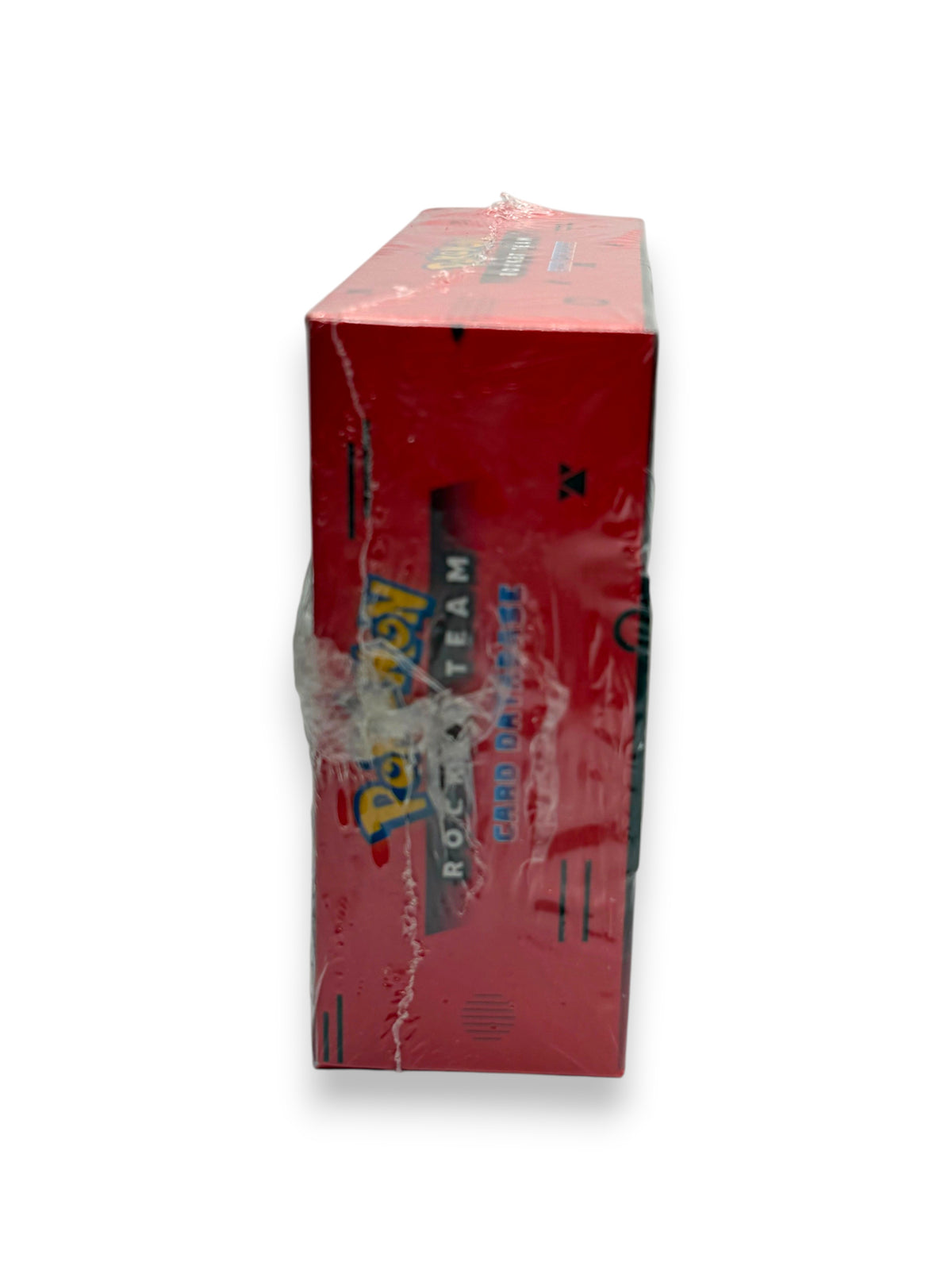Lowkey Stock sealed Pokemon Team Rocket Database card box from Peru featuring Mewtwo branding on a red background