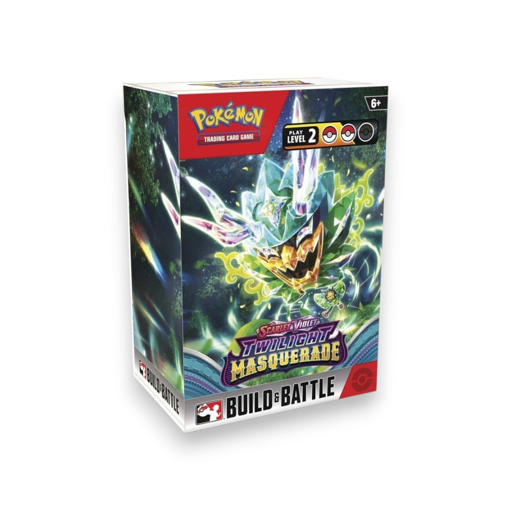 Lowkey Stock Pokémon TCG Scarlet and Violet Twilight Masquerade Build and Battle Box featuring Ogerpon artwork