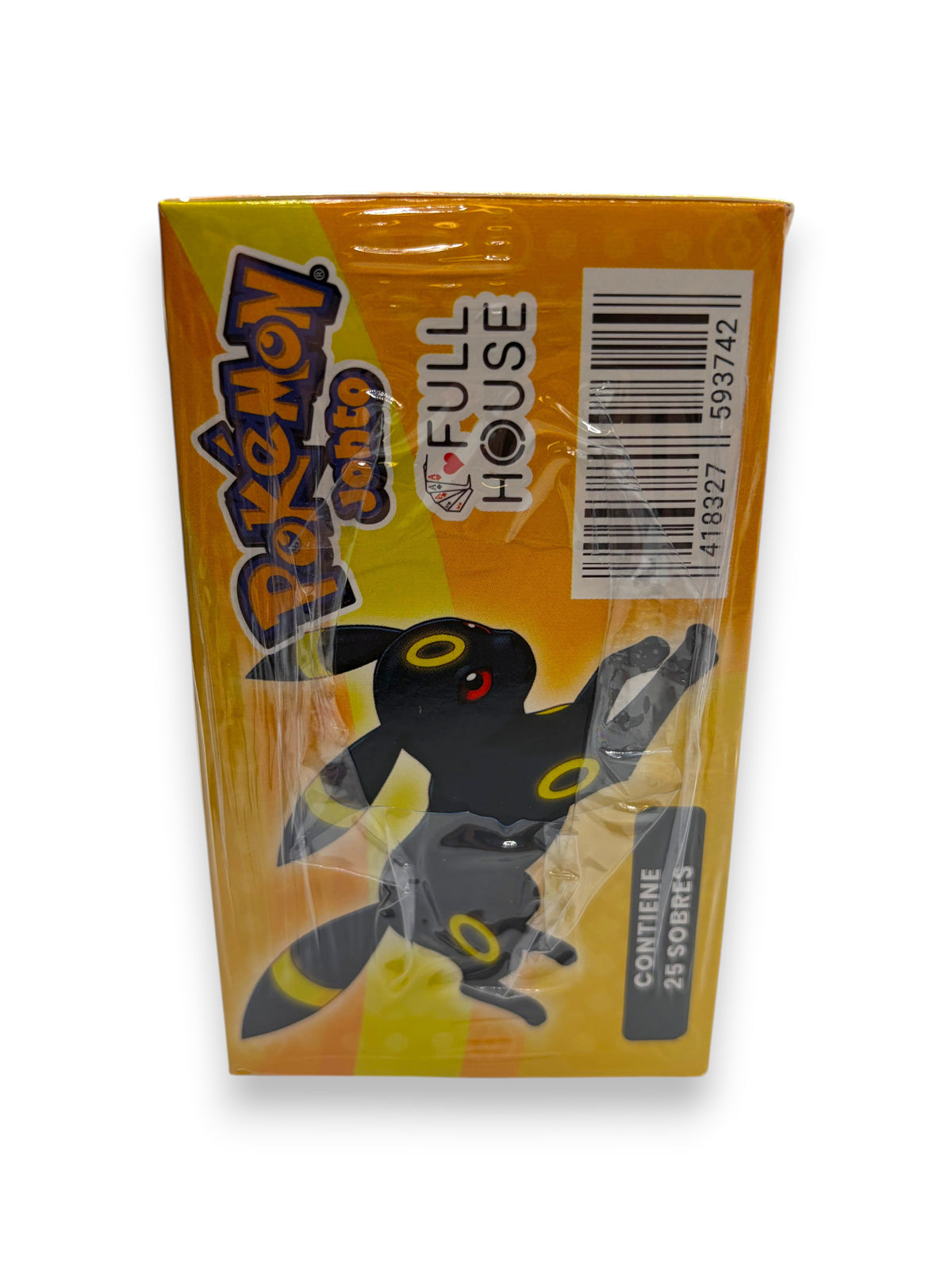 Lowkey Stock sealed Pokemon Full House Johto Umbreon box featuring a black Umbreon character on a yellow background