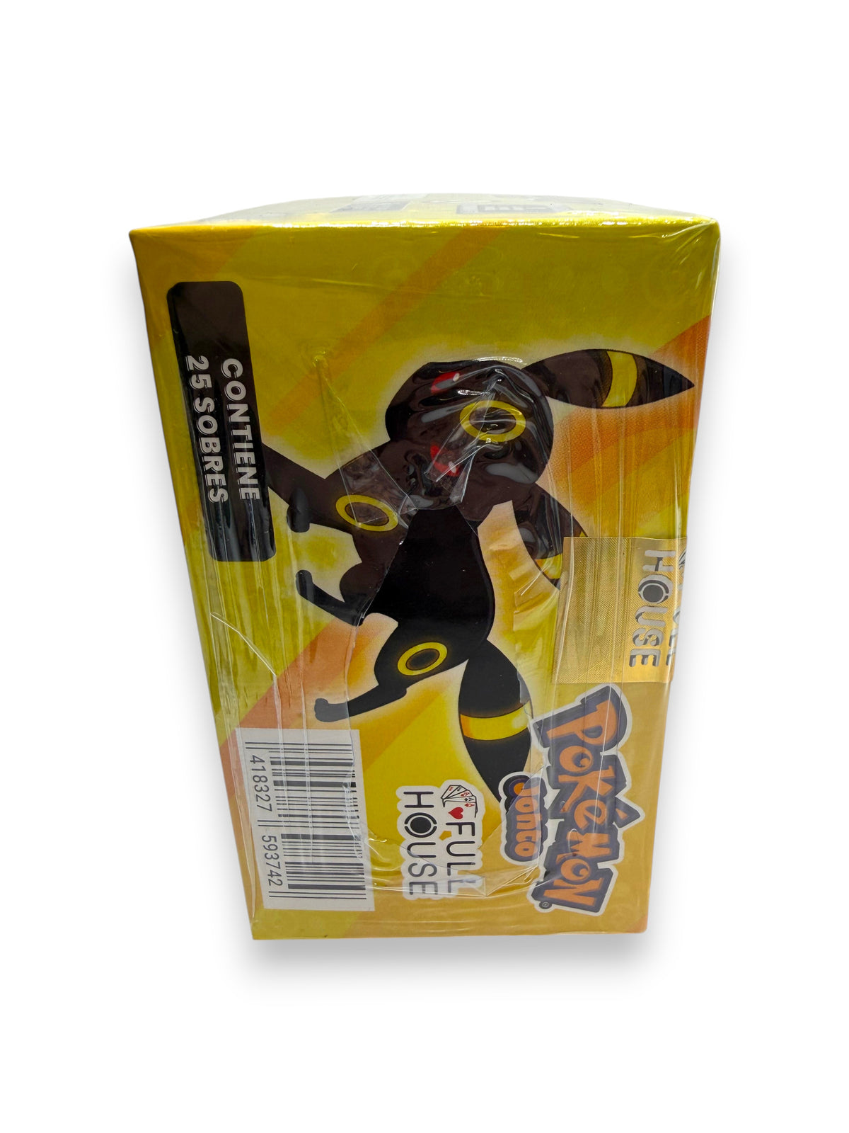 Lowkey Stock unlicensed Pokemon Full House Johto Umbreon trading card box in sealed yellow packaging