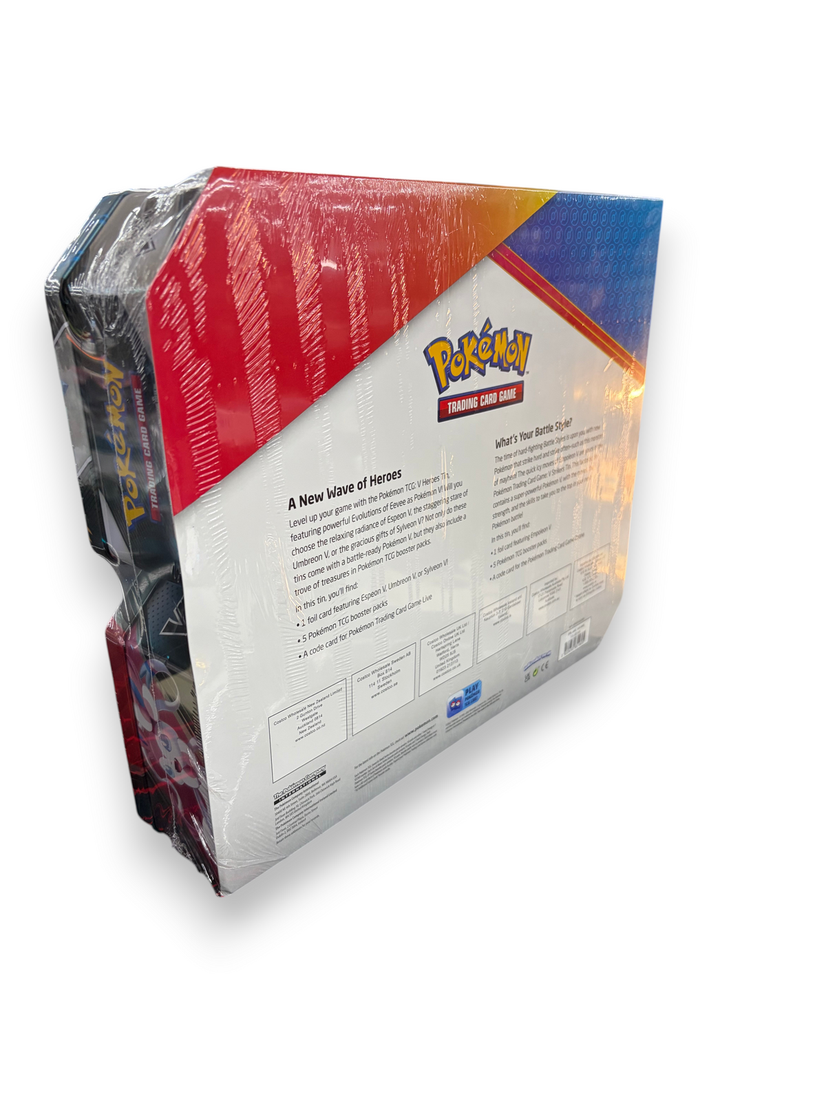 Lowkey Stock Pokémon V Heroes and V Striker 4 tin set featuring Umbreon, Sylveon, Espeon, and Empoleon V cards