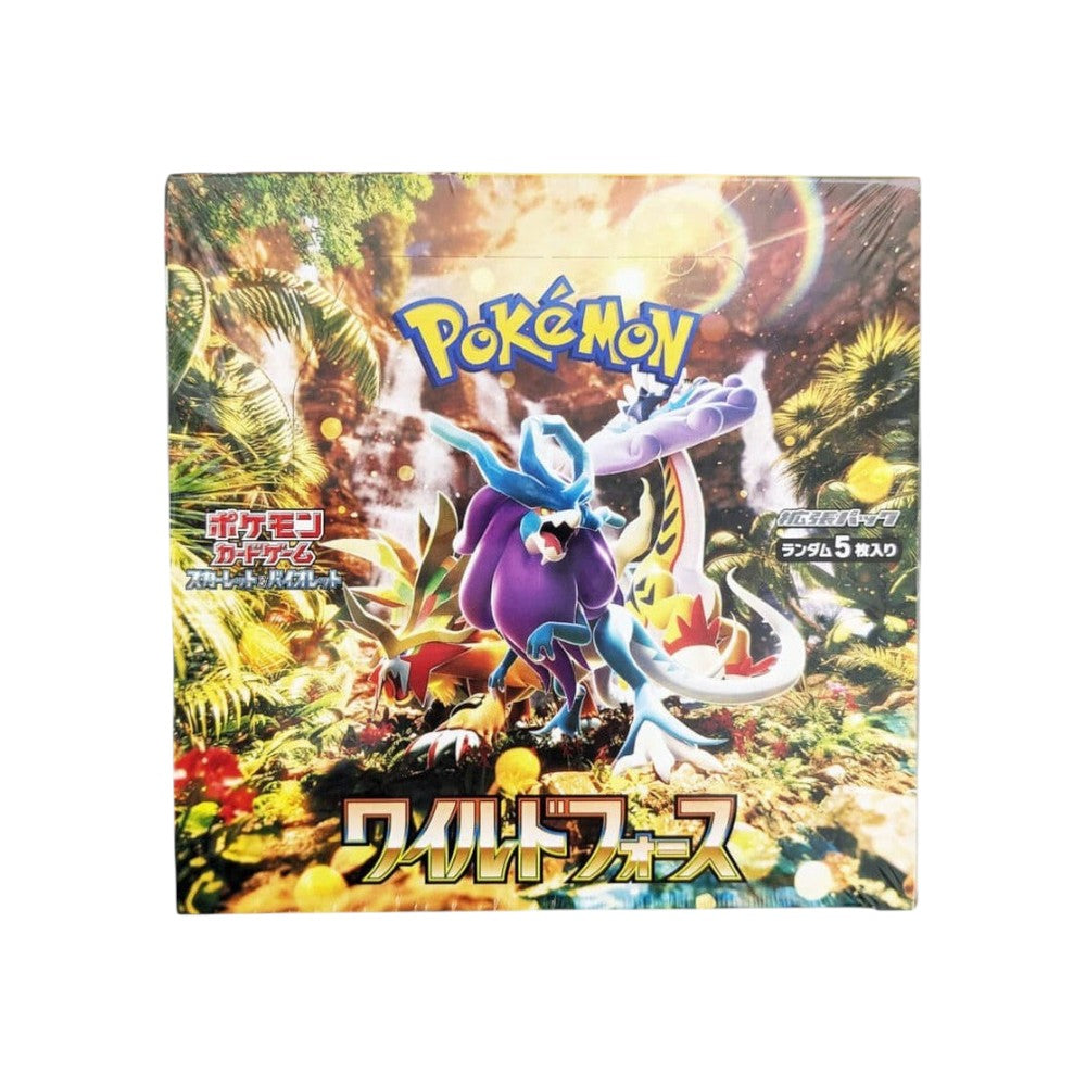 Lowkey Stock factory sealed Japanese Pokemon Scarlet and Violet Wild Force booster box featuring Walking Wake art