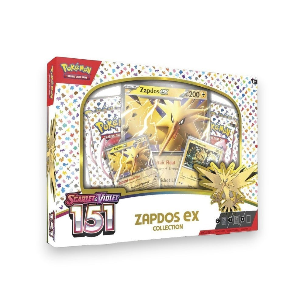 Lowkey Stock Pokémon TCG Scarlet & Violet 151 Zapdos ex collection box with promo cards and booster packs