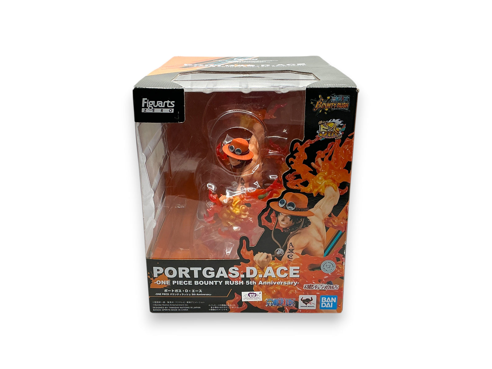 Lowkey Stock Figuarts ZERO Portgas D. Ace 5th Anniversary Bounty Rush figure in original window display box
