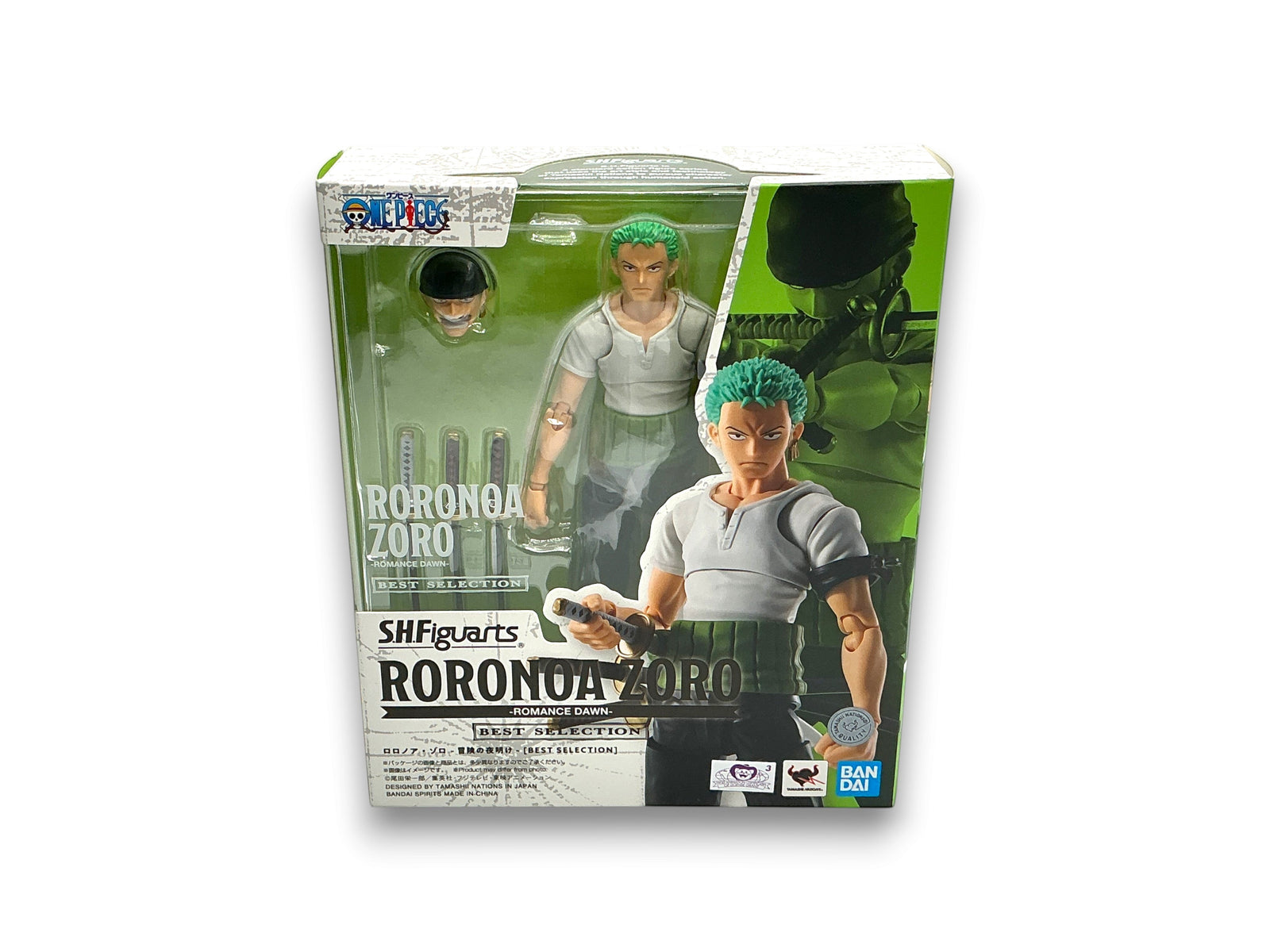 Lowkey Stock S.H. Figuarts Roronoa Zoro Romance Dawn action figure in original window box packaging