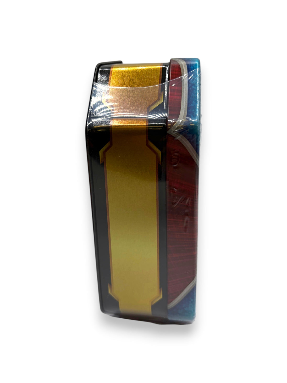 Lowkey Stock sealed 2019 Pokémon TCG Dragon Tin featuring Salamence artwork in a metallic gold and red finish