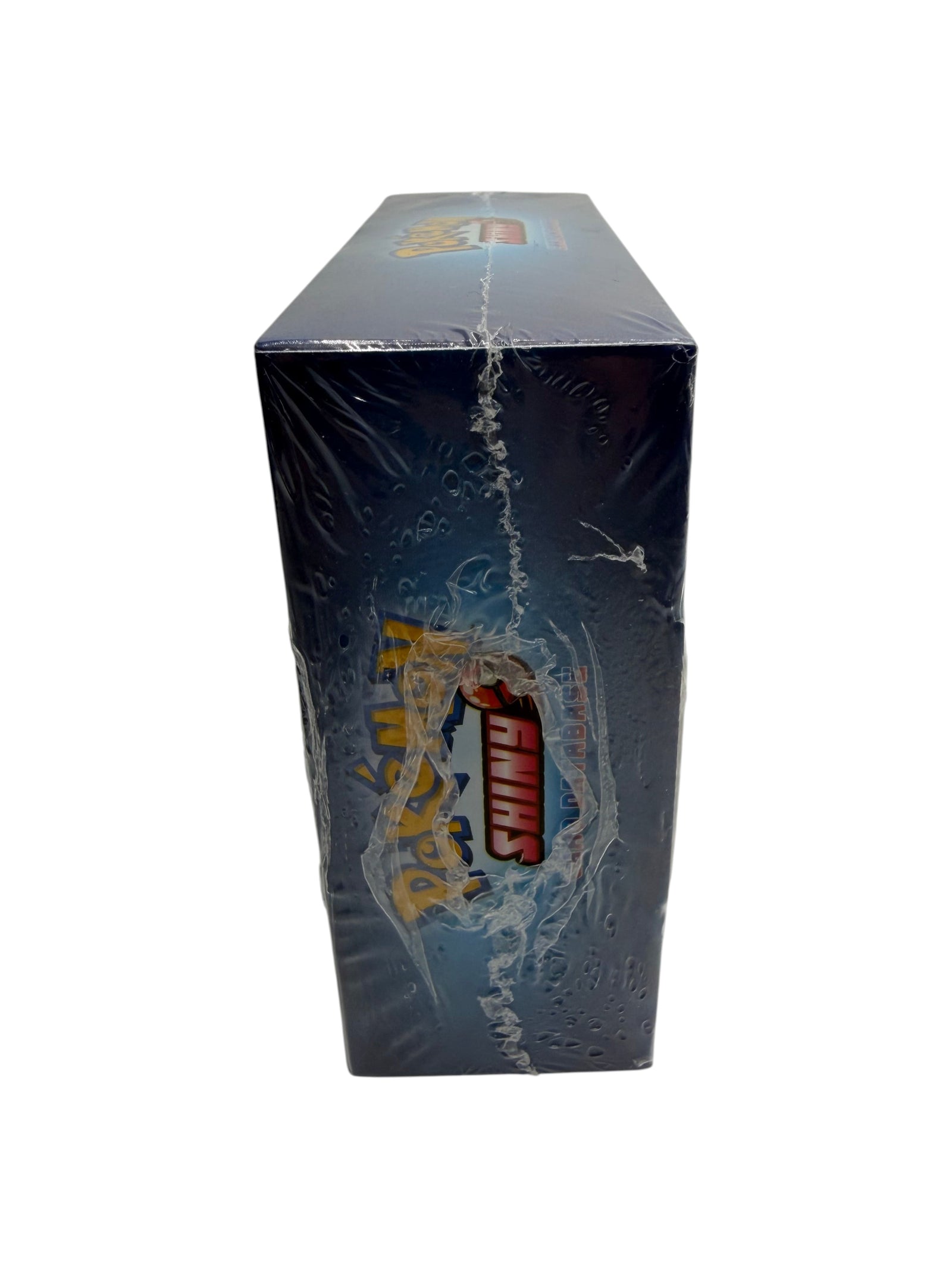 Lowkey Stock sealed Shiny Gold Edition Pokémon card database box with blue packaging and holographic branding