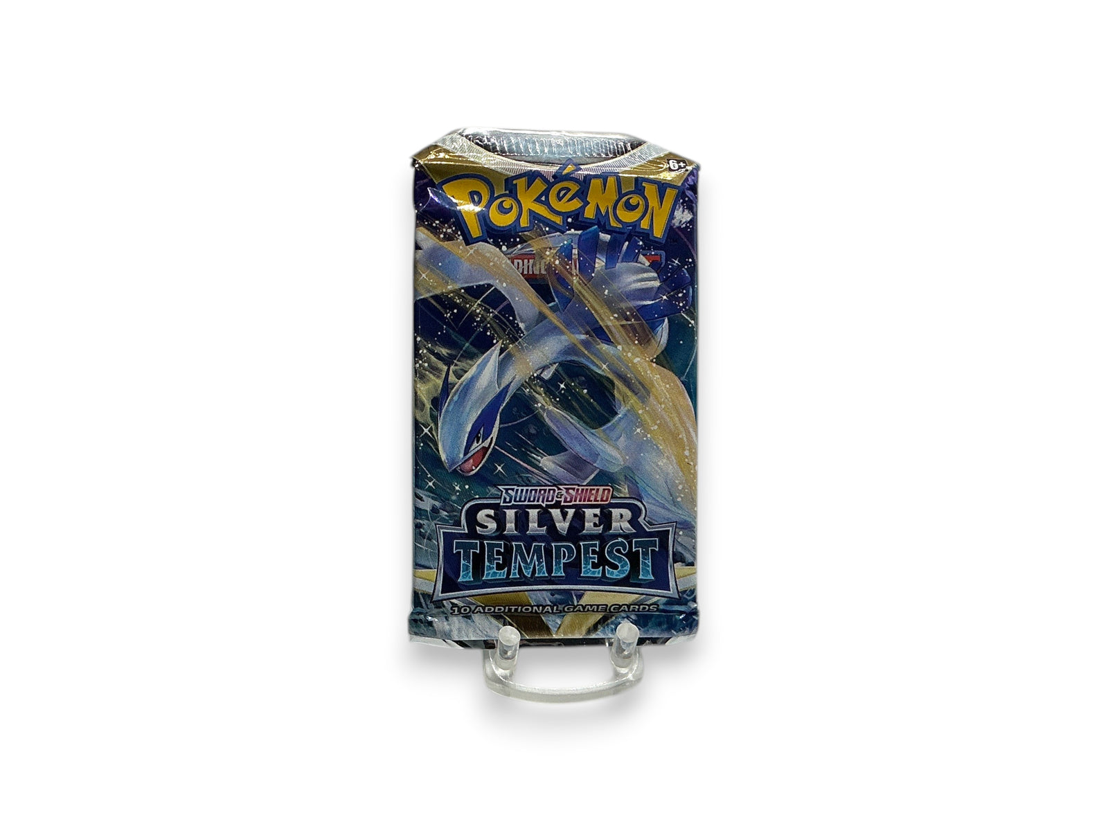 Lowkey Stock sealed Pokémon Sword & Shield Silver Tempest booster pack featuring Lugia artwork