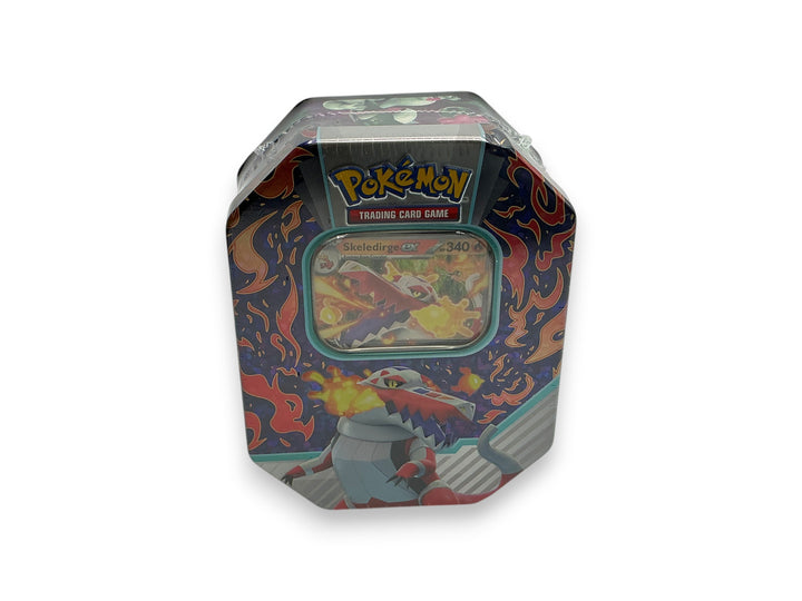 Sealed Pokemon TCG Paldea Partners Tin featuring Skeledirge ex