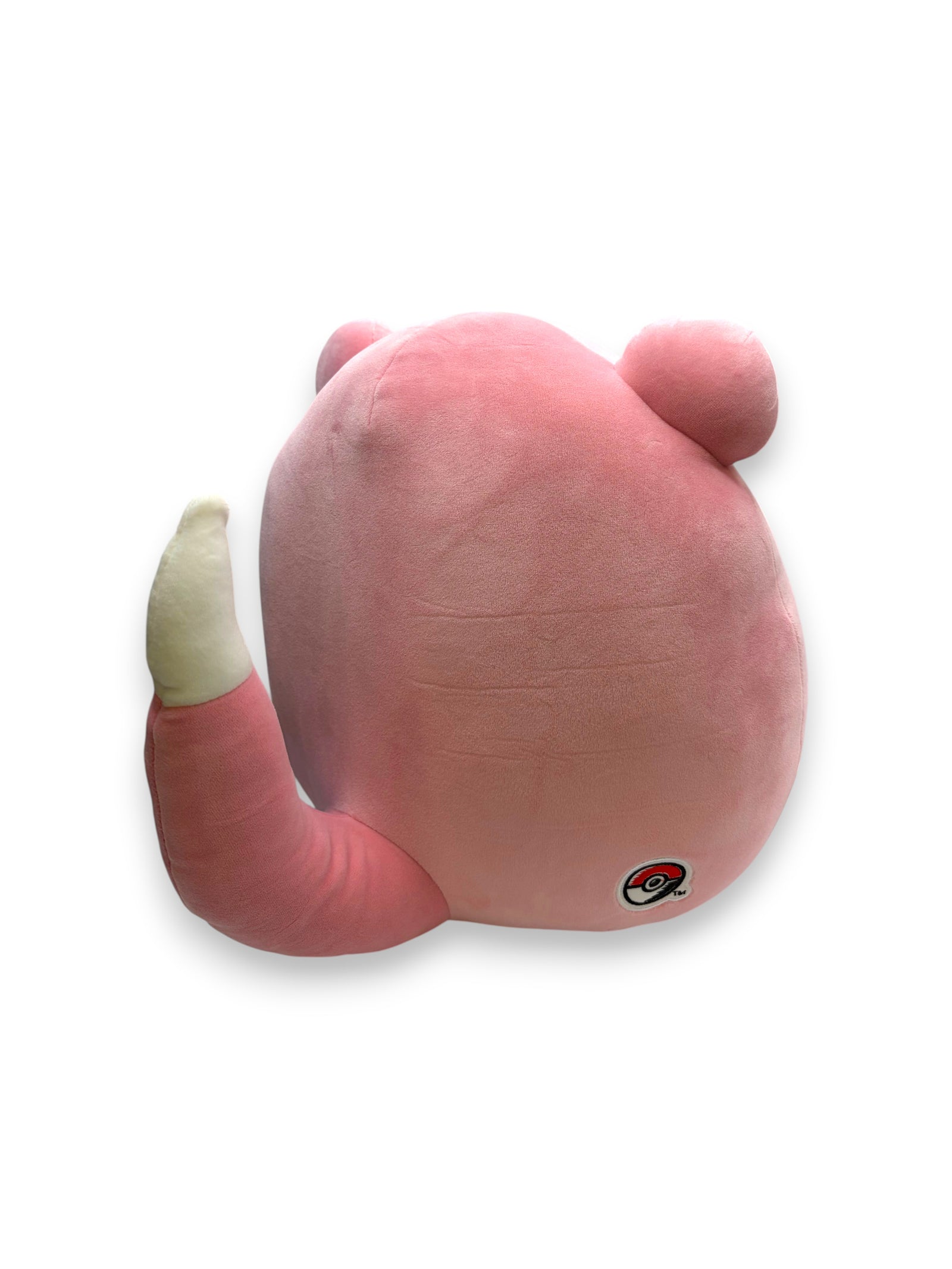 Lowkey Stock 14 inch pink Slowpoke plush toy from Pokémon Center with ultrasoft fabric and white tail tip
