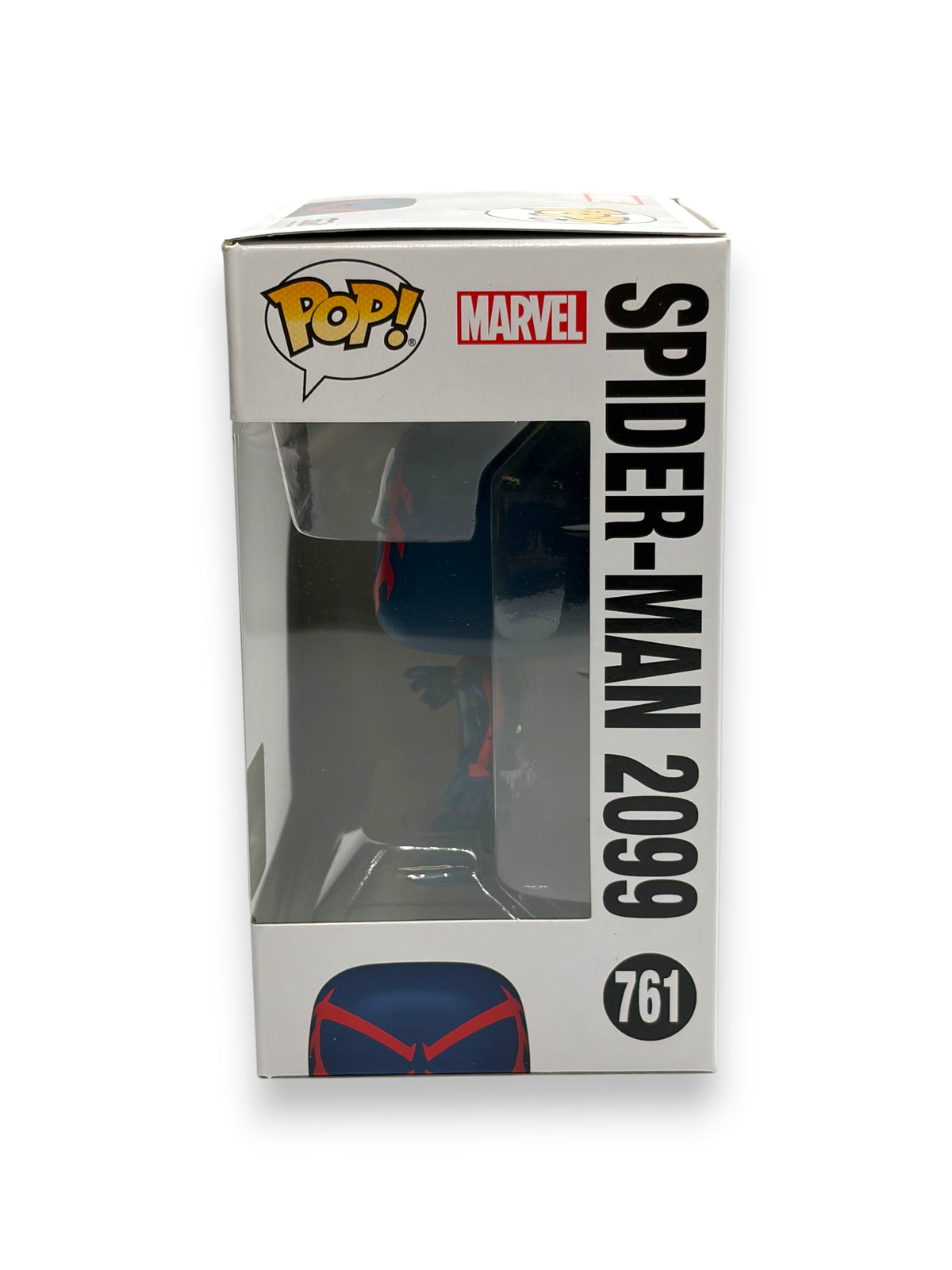 Lowkey Stock Funko Pop Marvel Spider-Man 2099 #761 vinyl figure in original 2021 Spring Convention box side view