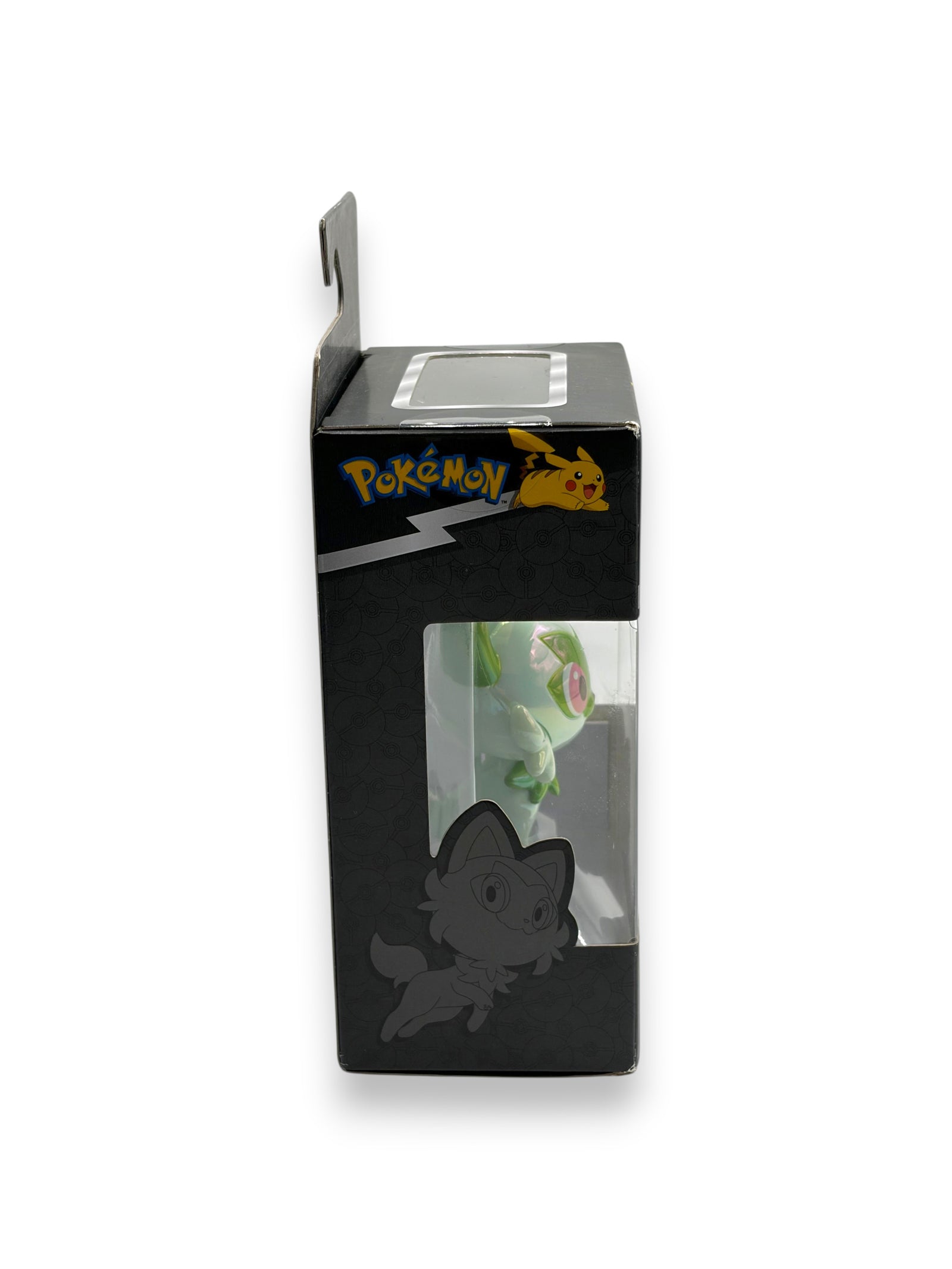 Lowkey Stock Jazwares Pokemon Select Series 2 Iridescent Shine Sprigatito figure in side view packaging