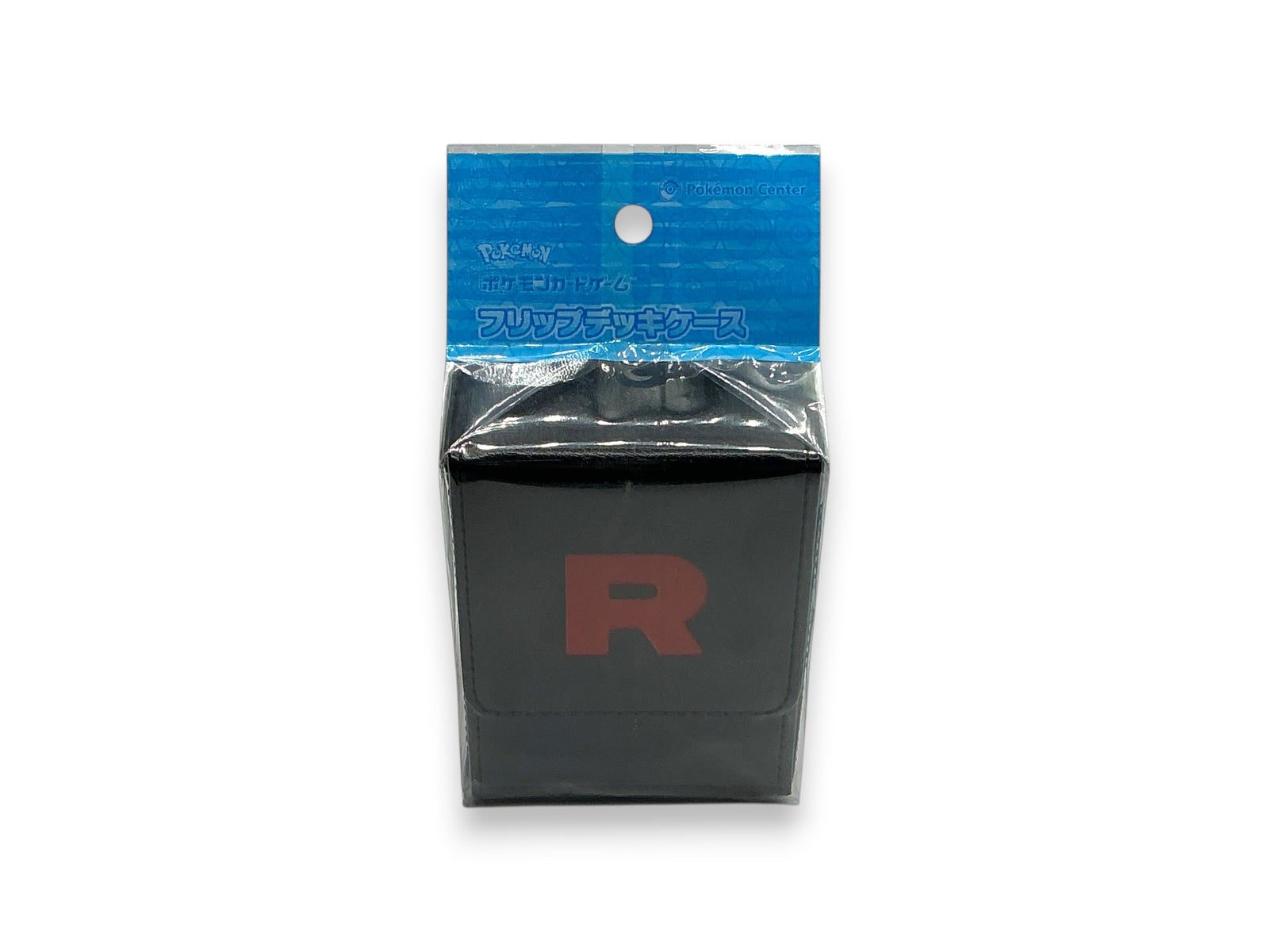 Lowkey Stock Team Rocket flip deck case in black with red R logo, official Pokemon Center Japan merchandise