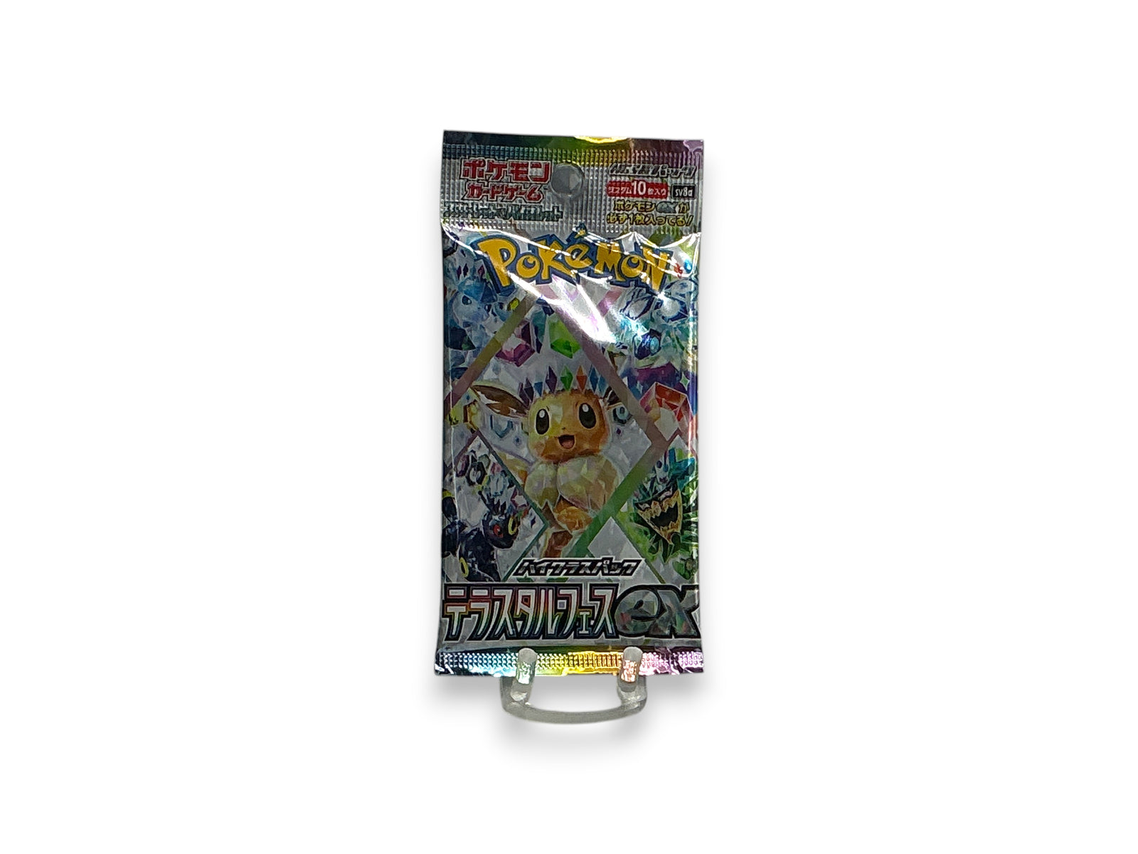 Lowkey Stock Terastal Festival ex Japanese Pokemon booster pack featuring Eevee with holographic foil packaging