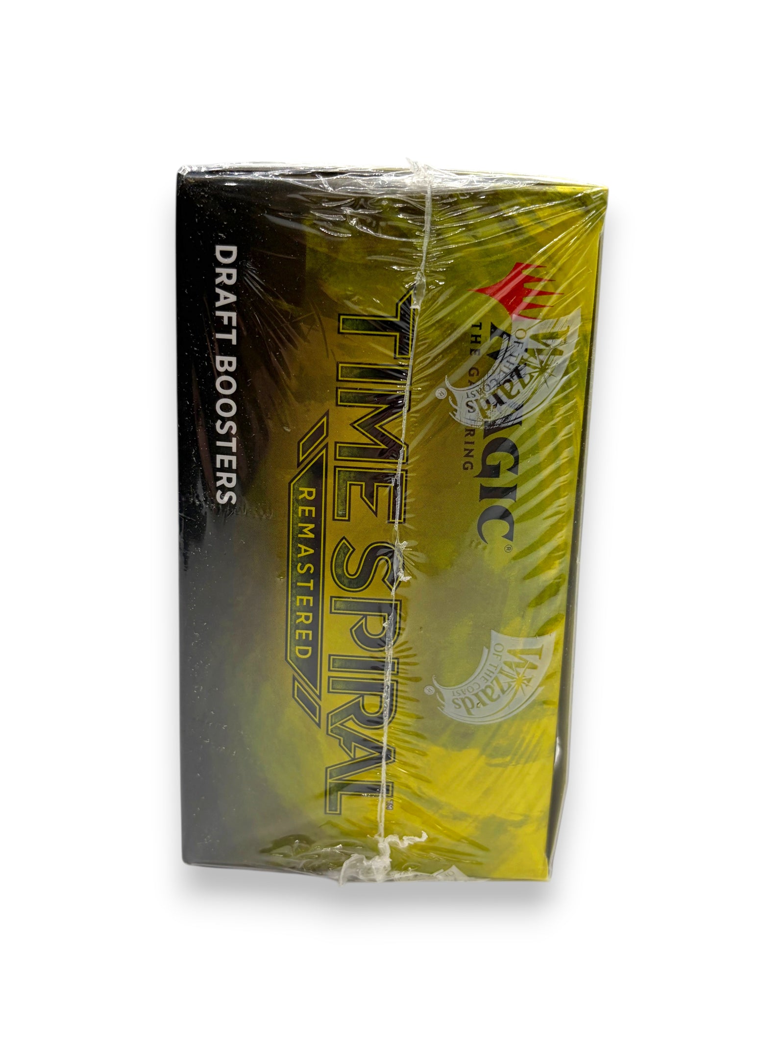 Lowkey Stock sealed Magic The Gathering Time Spiral Remastered draft booster box in black and yellow packaging