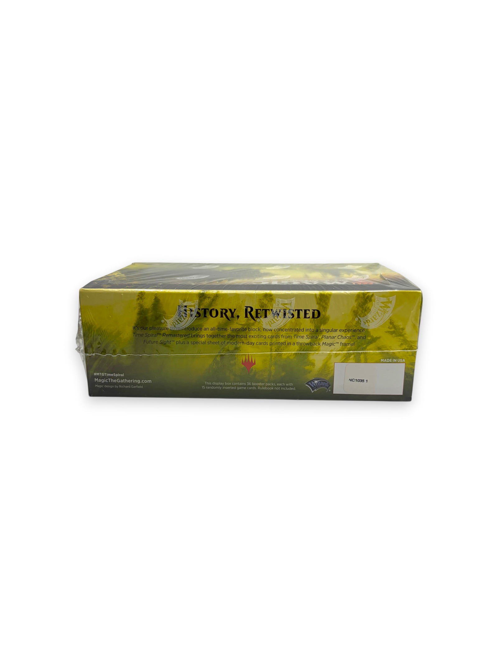 Lowkey Stock sealed Magic The Gathering Time Spiral Remastered draft booster box with yellow and green branding