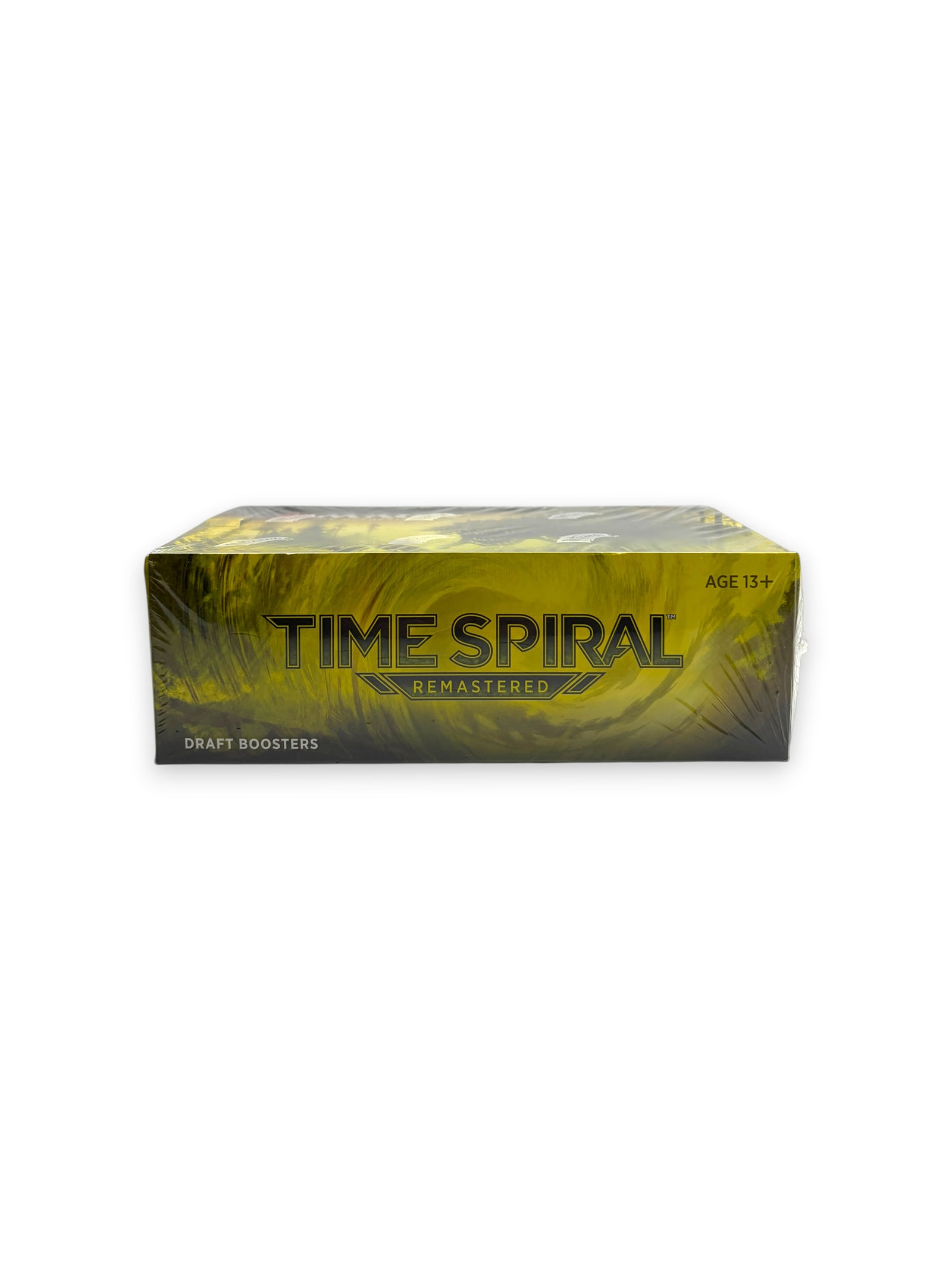 Lowkey Stock sealed Magic: The Gathering Time Spiral Remastered draft booster box with yellow and black packaging.