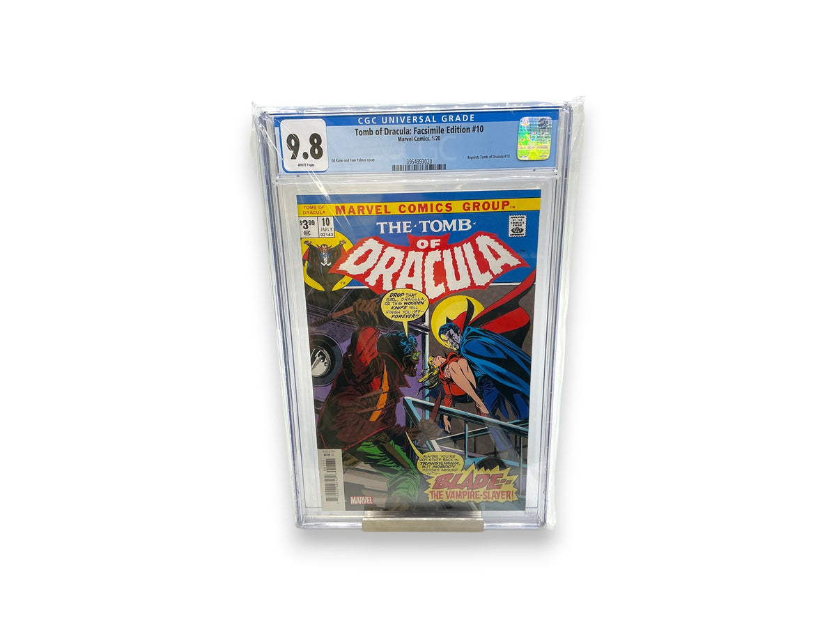 Lowkey Stock graded CGC 9.8 facsimile edition comic book featuring the first appearance of Blade in Tomb of Dracula 10