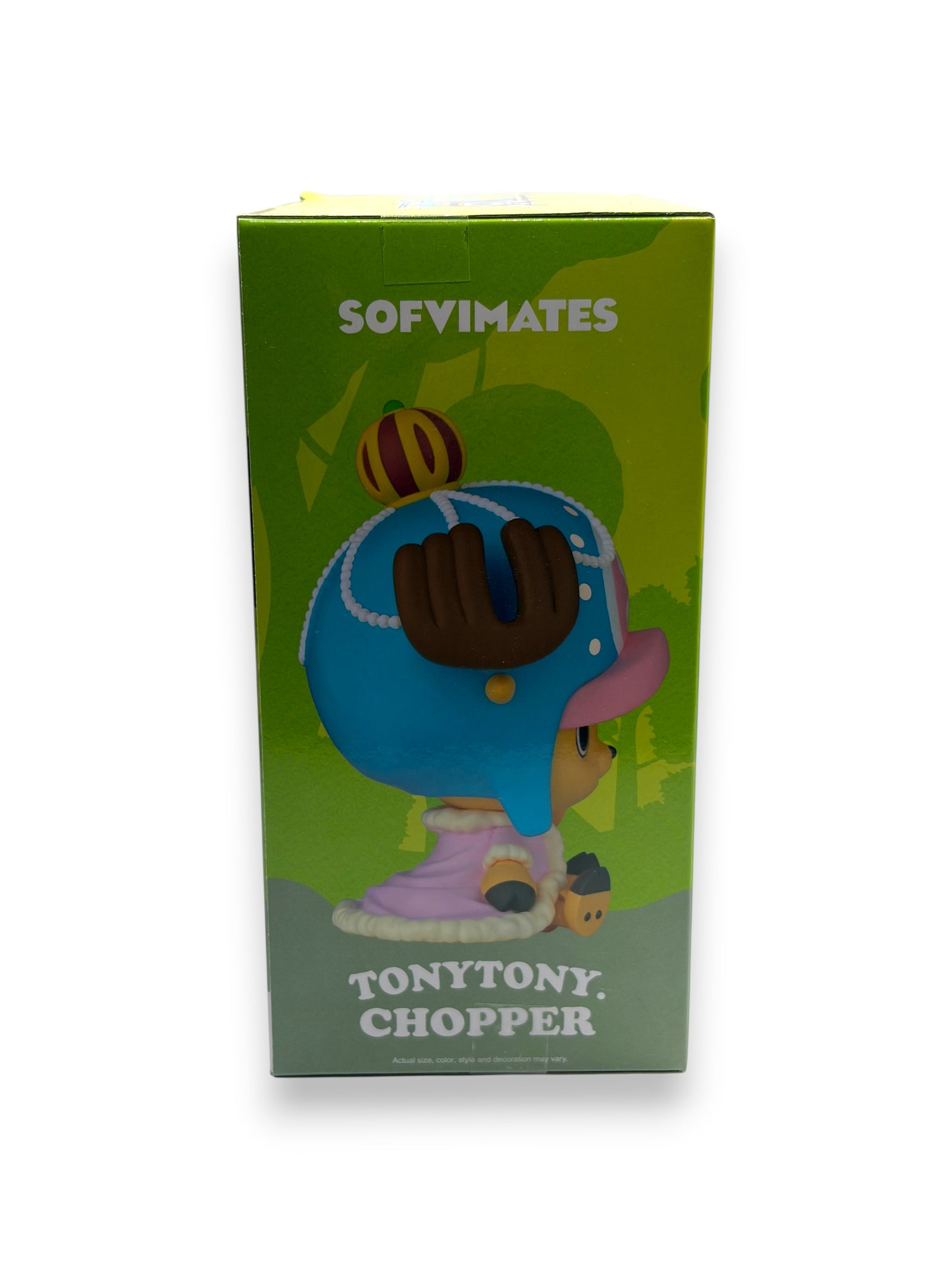 Lowkey Stock Banpresto One Piece Sofvimates Tony Tony Chopper Zou Version figure in packaging, side profile view.