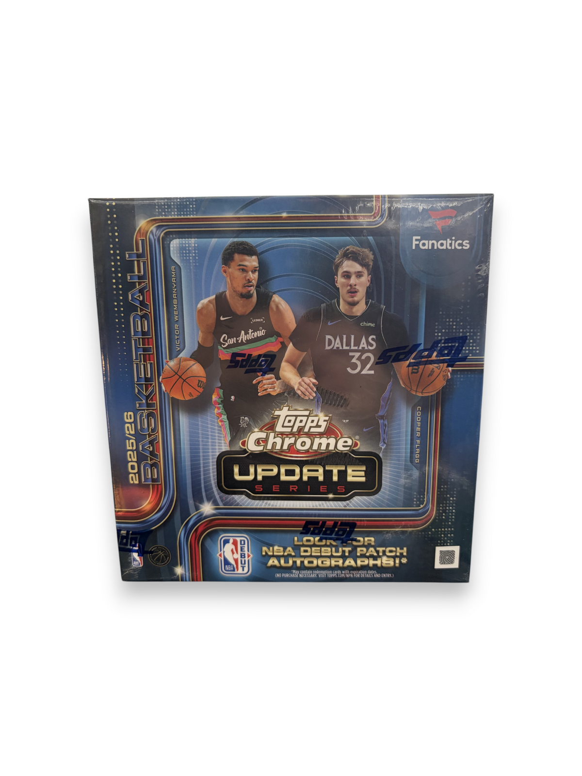 Lowkey Stock 2025-26 Topps Update Basketball Mega Box featuring Victor Wembanyama and Cooper Flagg on the packaging