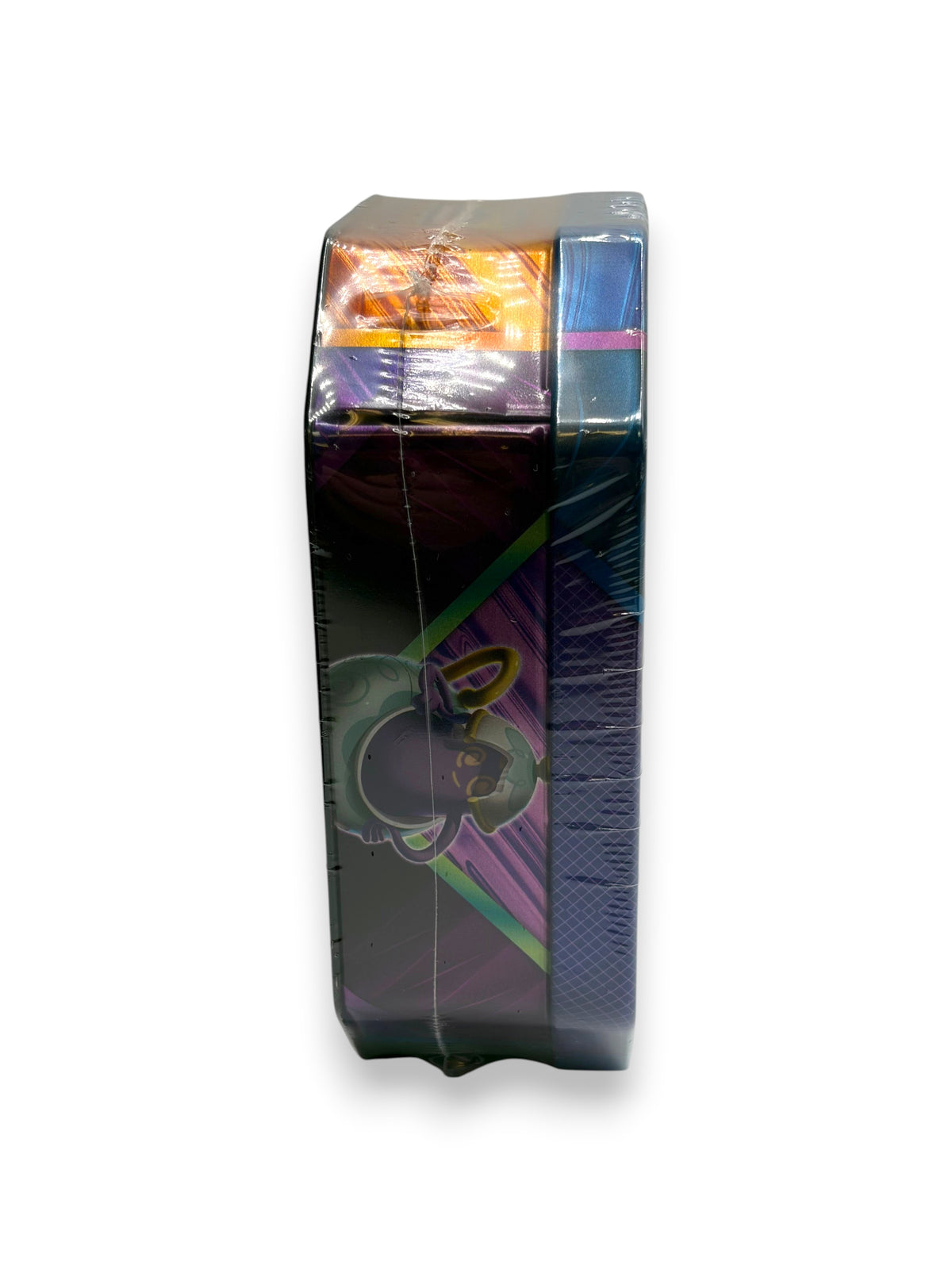 Lowkey Stock Pokémon TCG Galar Challengers Tin featuring Toxtricity V, side view of sealed collectible metal tin