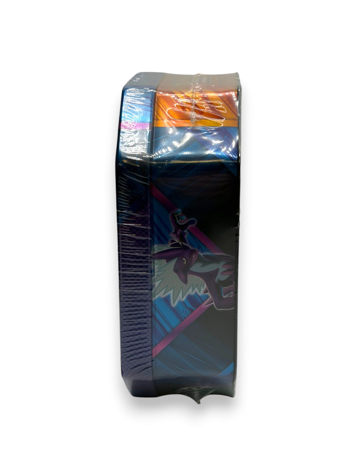 Lowkey Stock Pokémon TCG Galar Challengers Tin featuring Toxtricity V, side view of sealed collectible metal case