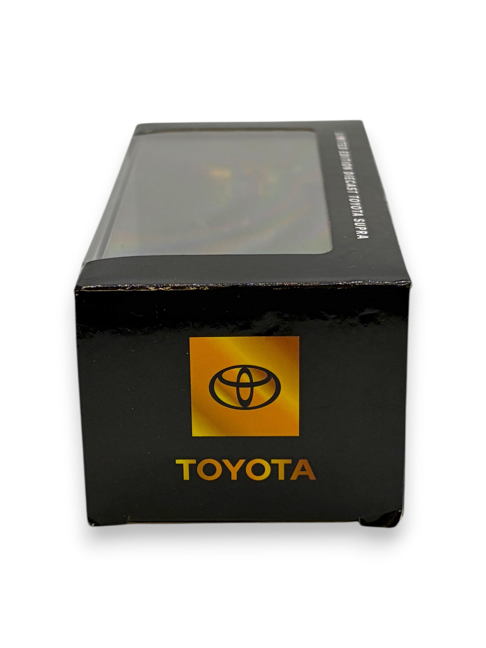 Lowkey Stock Lakers limited edition diecast Toyota Supra gold car collectible in black display box