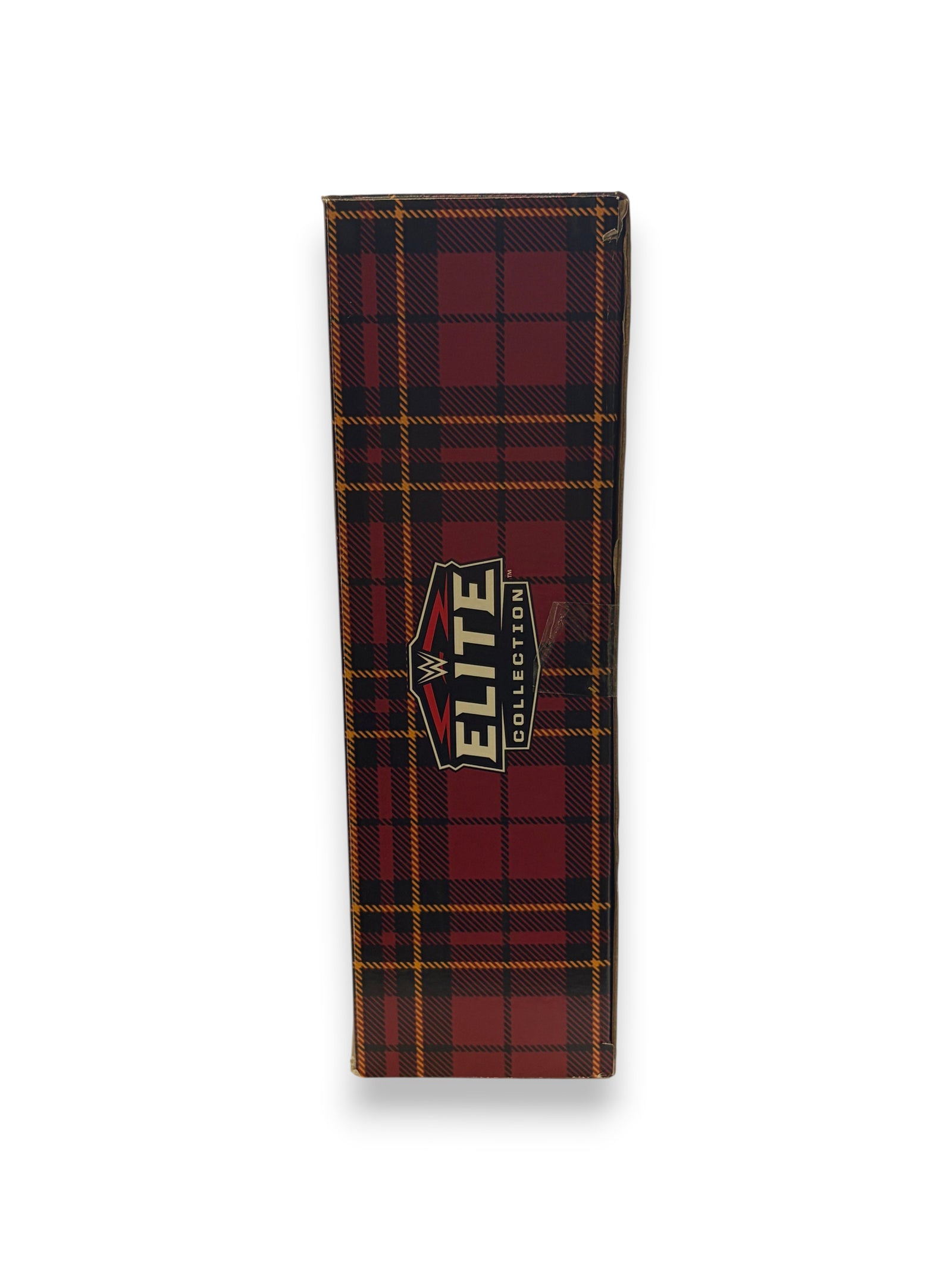 Lowkey Stock WWE Elite Collection Piper's Pit 3-pack action figure box with red and black tartan plaid pattern
