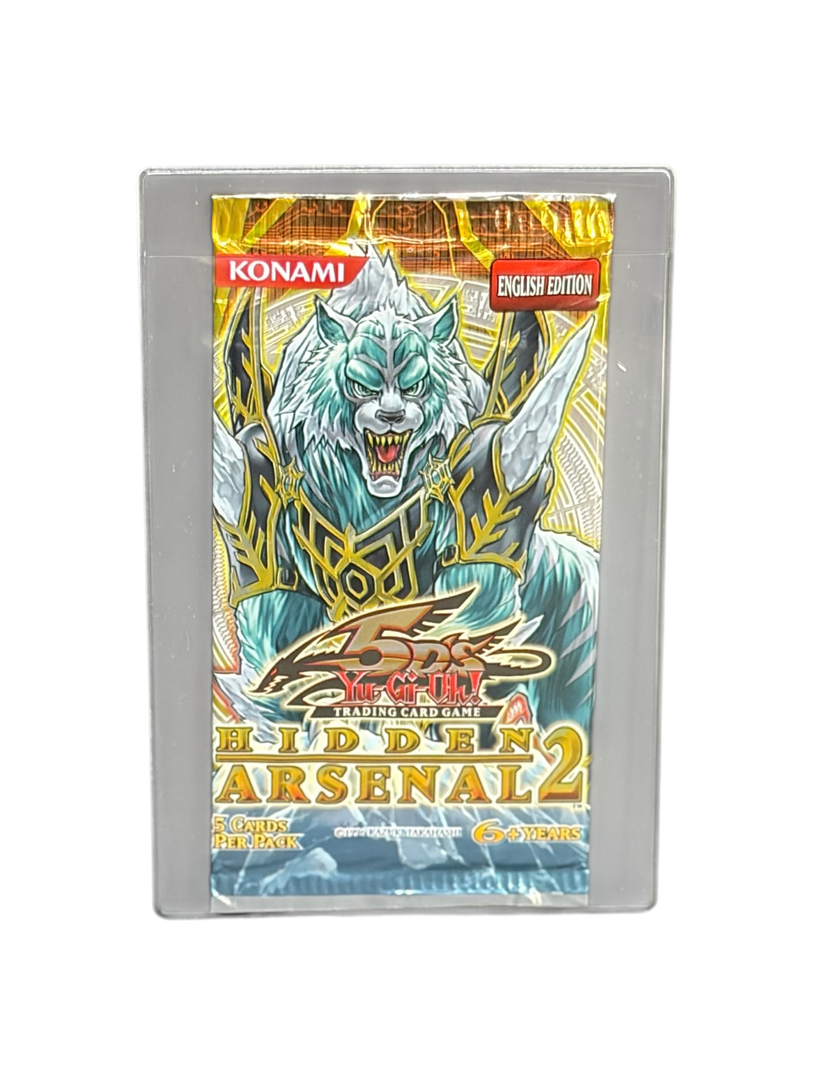 Lowkey Stock factory-sealed Yu-Gi-Oh! Hidden Arsenal 2 booster pack in a protective plastic case